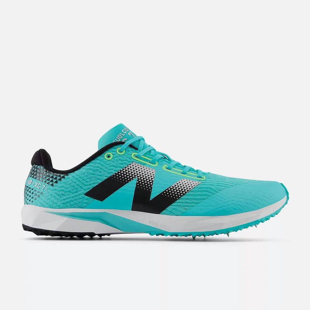 NEW NEW BALANCE unisex fuelcell xc7 v5 running shoes in green/black
